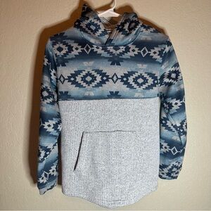 Departwest youth Aztec Pattern Hoodie - Blue and Gray